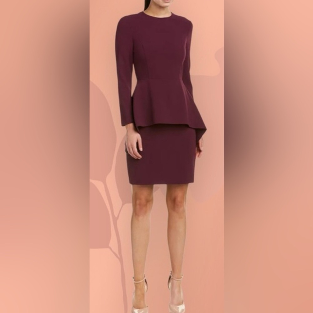 Alice + Olivia Plum Deep Purple Pencil Sheath Dress Size 2